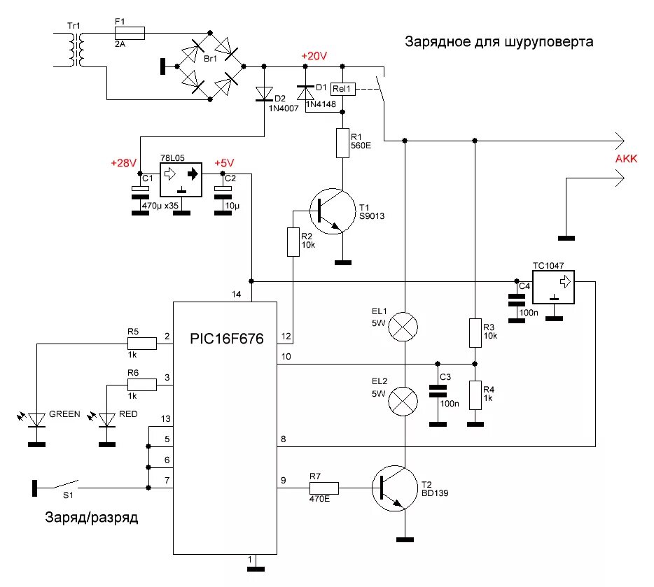 Принципиальная электрическая схема шуруповерта дш 600 эр VRTP - зарядное для шуруповерта