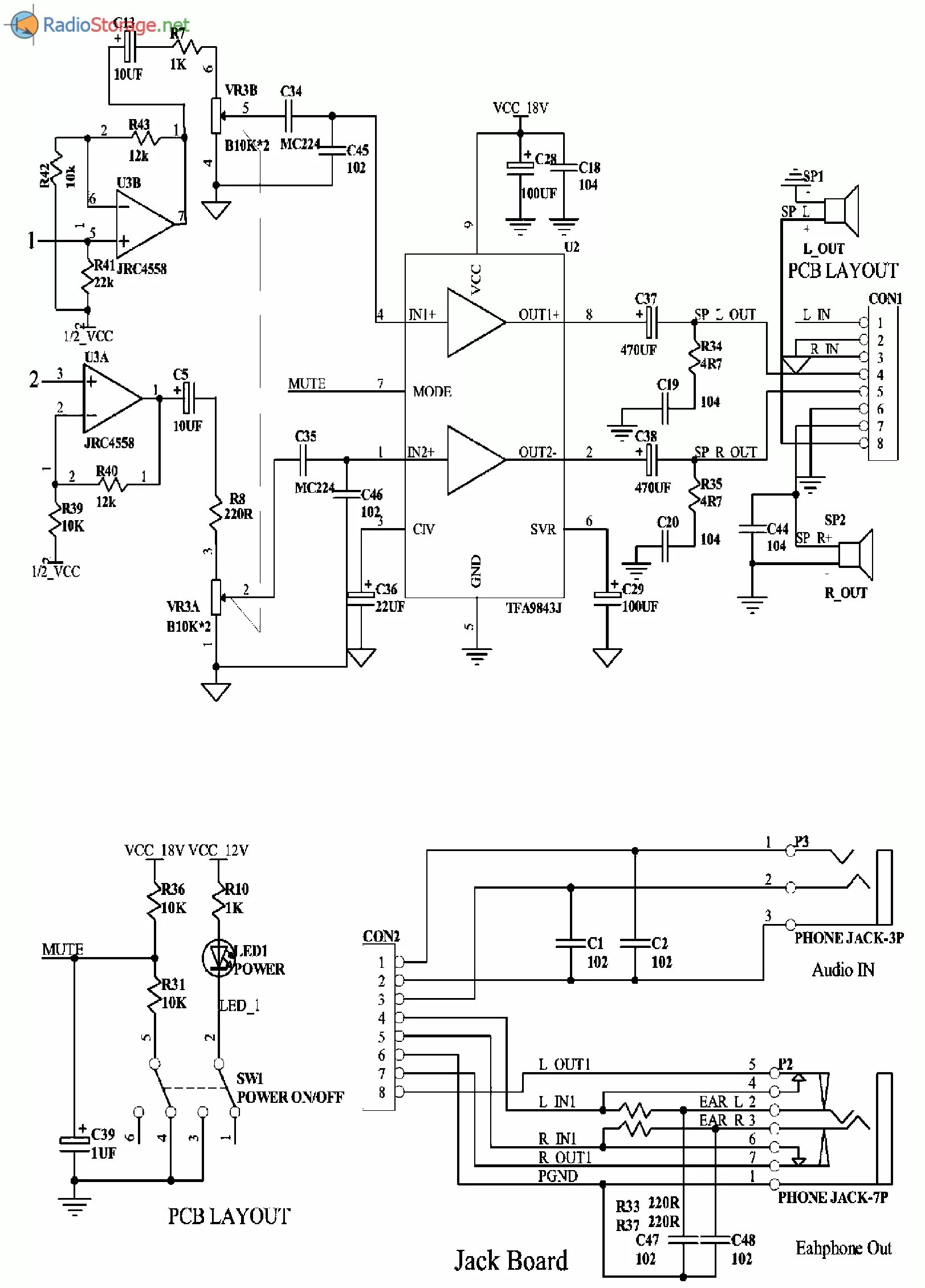 Принципиальная электрическая схема sp j10 Схема активной акустической системы GENIUS SP-700