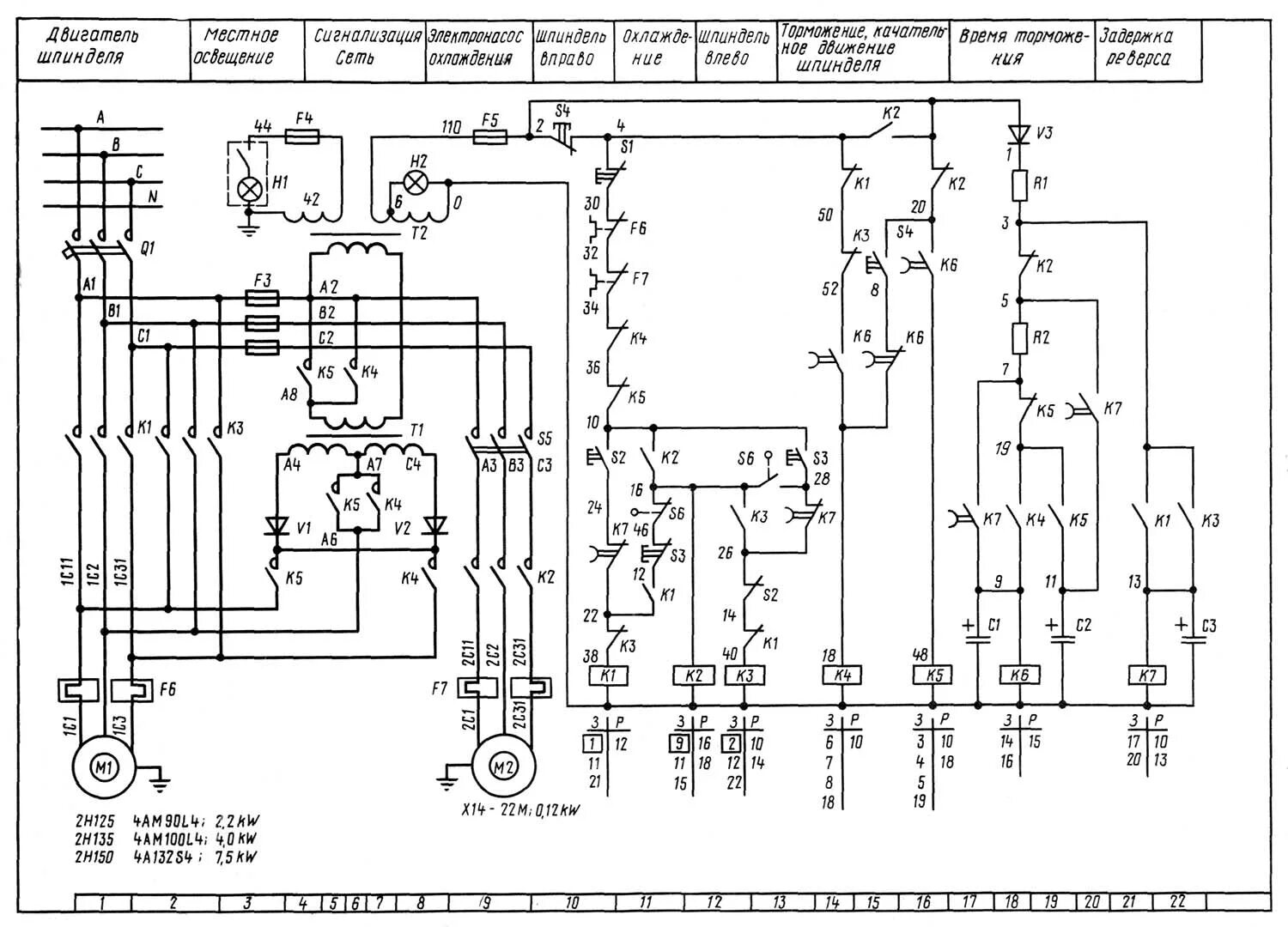 Принципиальная электрическая схема станка 2н135 2Н125 станок вертикально-сверлильный одношпиндельный универсальный. Паспорт, схе