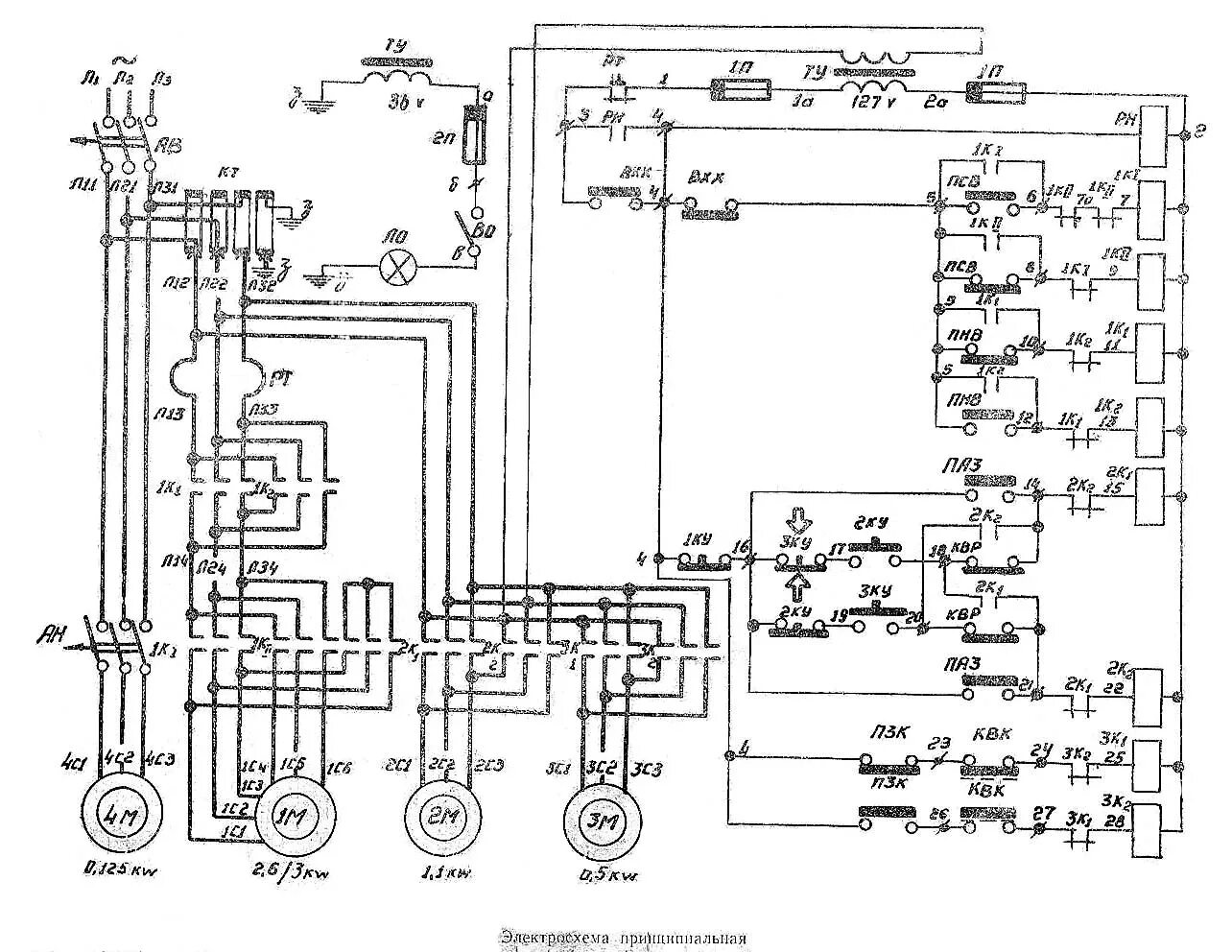 Принципиальная электрическая схема станкa cu1000 2А53 Схема и Электрооборудование станка