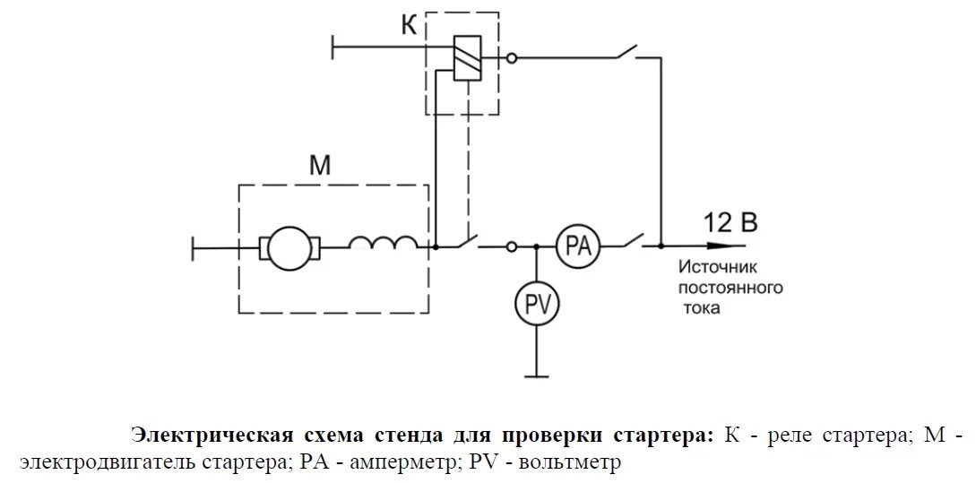 Принципиальная электрическая схема стартера Схема пуска стартера