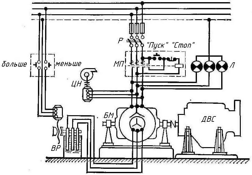 Принципиальная электрическая схема стенда Испытательные стенды и аппаратура