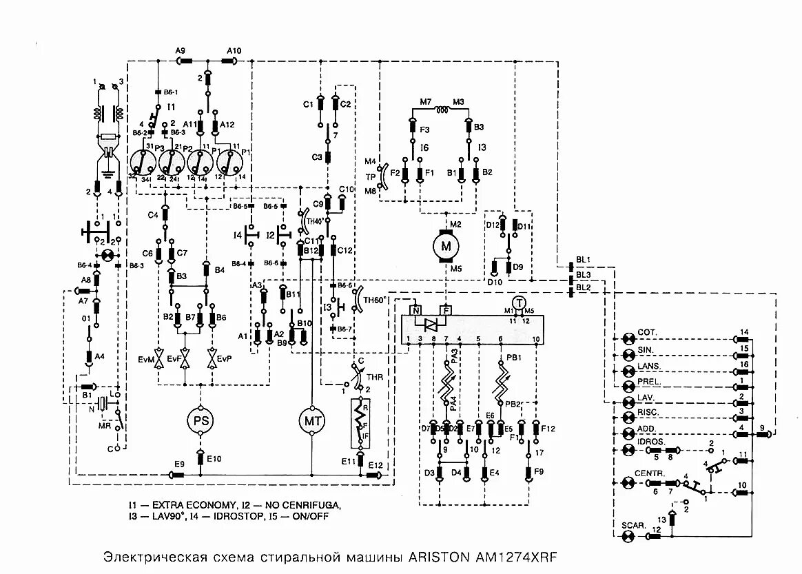 Принципиальная электрическая схема стиральной индезит Схемы стиральных машины "Ariston"