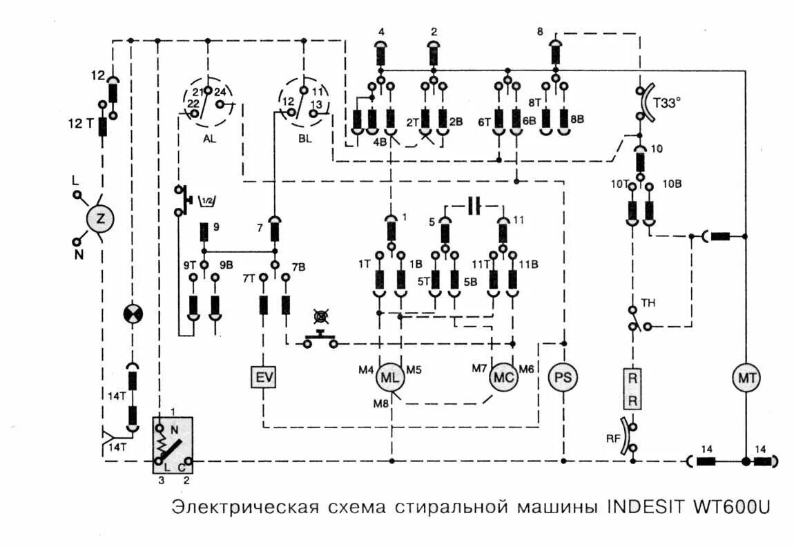 Принципиальная электрическая схема стиральной индезит Схемы стиральных машины "Indesit"