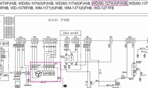 Принципиальная электрическая схема стиральной машине lg СМА LG WD1274FBN ошибка SЕ- РЕШЕНО!