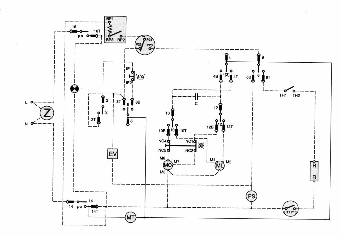 Принципиальная электрическая схема стиральной машины Ремонт стиральных машин