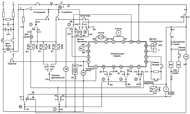 Принципиальная электрическая схема стиральной машины Ответы Mail.ru: Электрическая схема. Описание