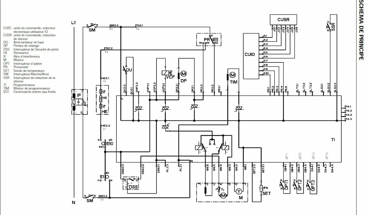 Принципиальная электрическая схема стиральной машины ховер Schema electrique ami8