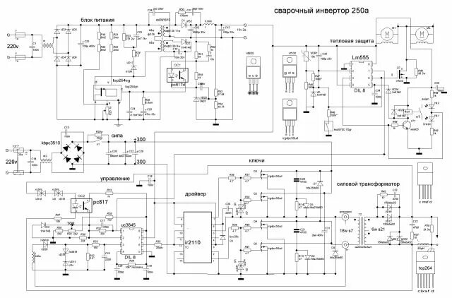 Принципиальная электрическая схема сварки дачник саи 180 Сварочный инвертор своими руками. От теории к практике. ЧАСТЬ 1 Инверторы, Радио