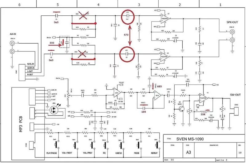 Принципиальная электрическая схема sven sps 910 характеристики Ответы Mail.ru: помогите найти распиновку платы усилителя акустической системы 2