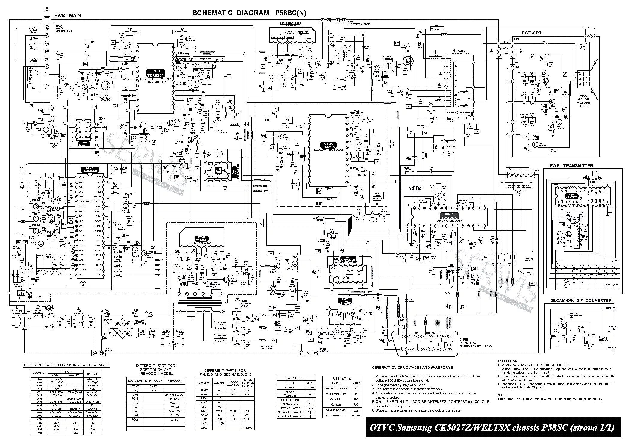 Принципиальная электрическая схема телевизора samsung SAMSUNG TV CK5051 Service Manual download, schematics, eeprom, repair info for e