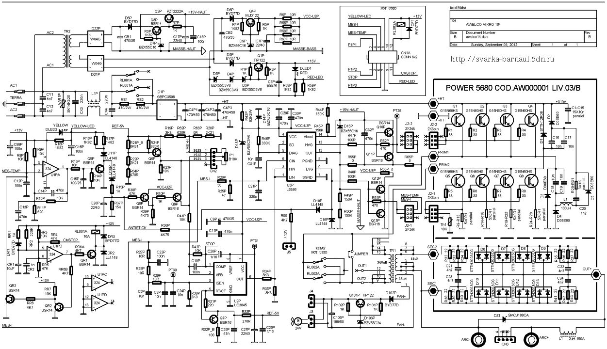 Принципиальная электрическая схема telwin digital spotter 9000 ремонт инвертора awelco - Импульсные источники питания, инверторы - Форум по рад