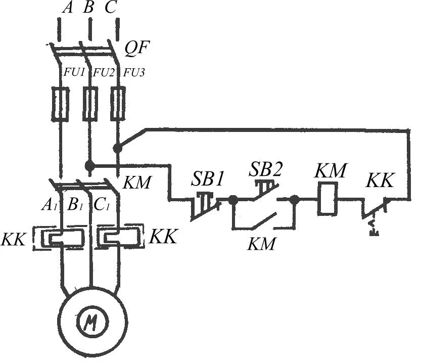 Принципиальная электрическая схема управления асинхронным электродвигателем Принципиальная схема электродвигателя HeatProf.ru