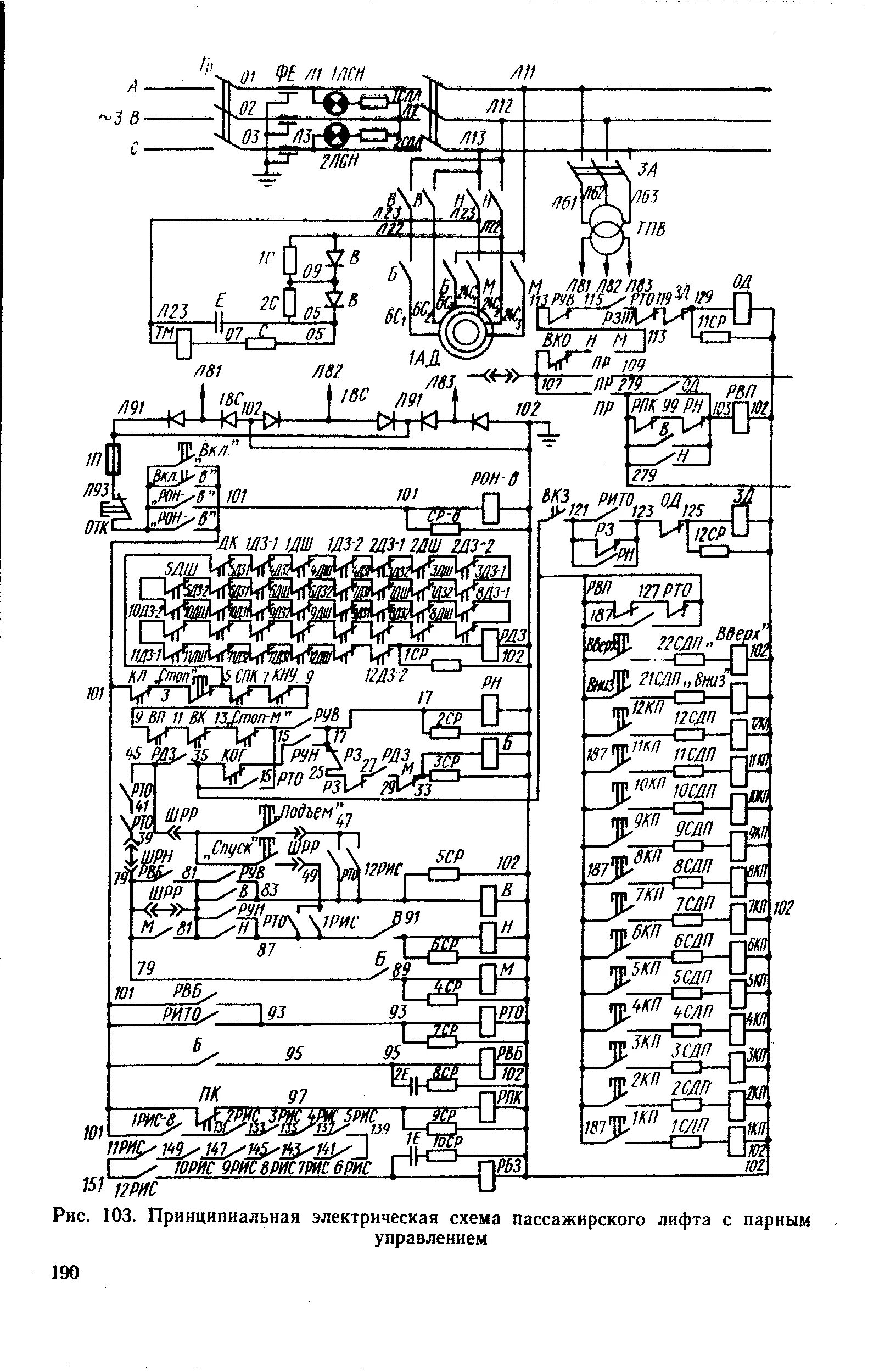 Принципиальная электрическая схема управления лифтовой установки Схемы лифтов с описанием