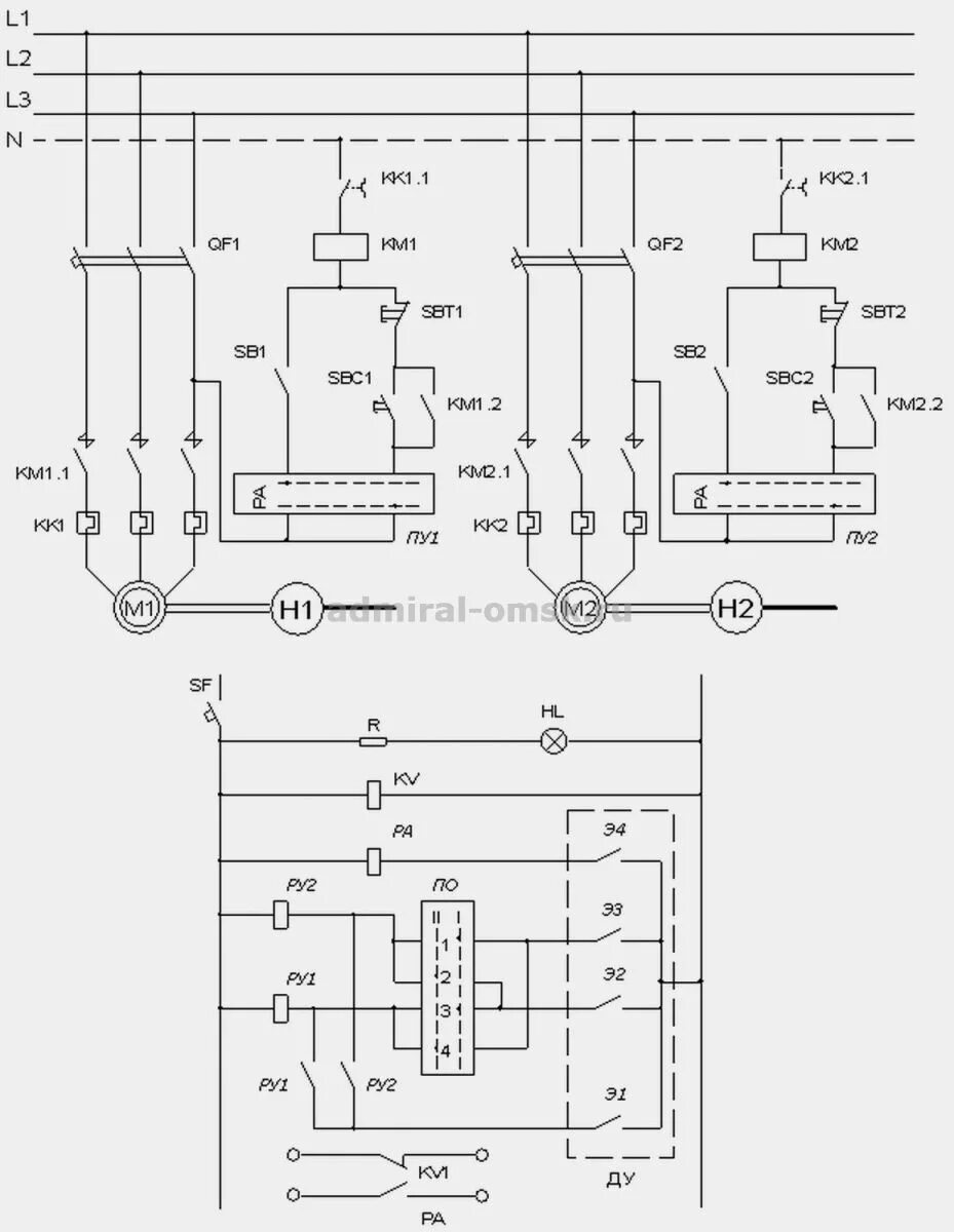 Принципиальная электрическая схема управления насоса Электросхема насосных станций