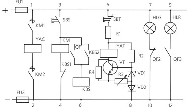 Принципиальная электрическая схема управления выключателем ват 43 Схема управления выключателем ВАБ-43 Устройство выключателя ВАБ-43 Низковольтное