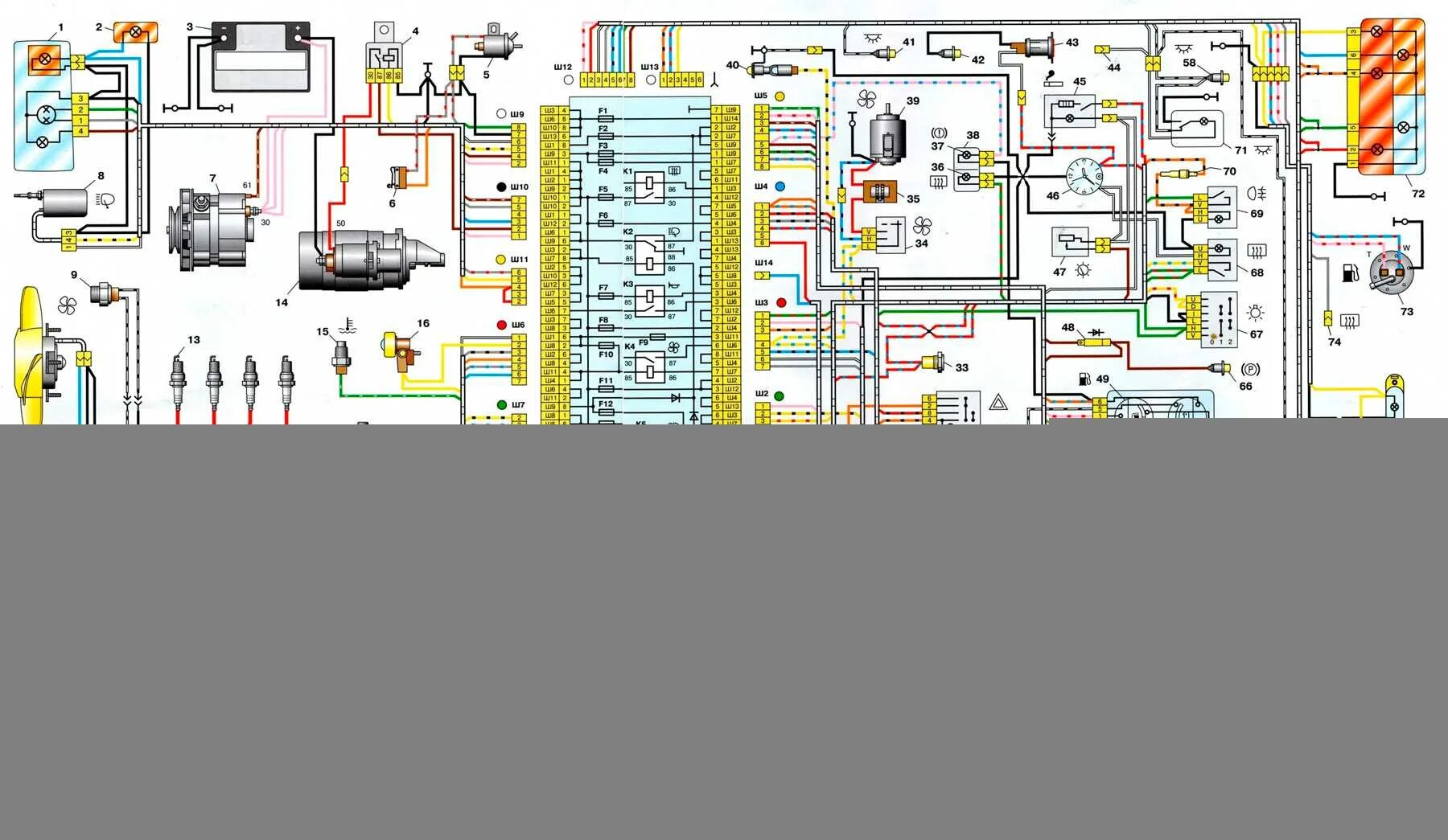 Принципиальная электрическая схема ваз 21 07 Картинки ЭЛЕКТРОННАЯ СХЕМА ВАЗ 2107