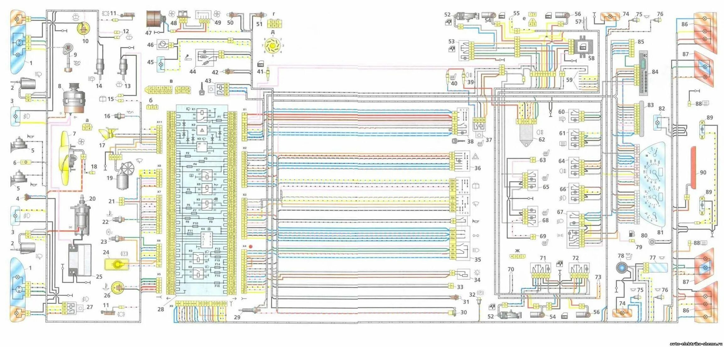 Принципиальная электрическая схема ваз 2114 Автоэлектрика, электрика, схемы, гараж - Схемы электрооборудования автомобилей В
