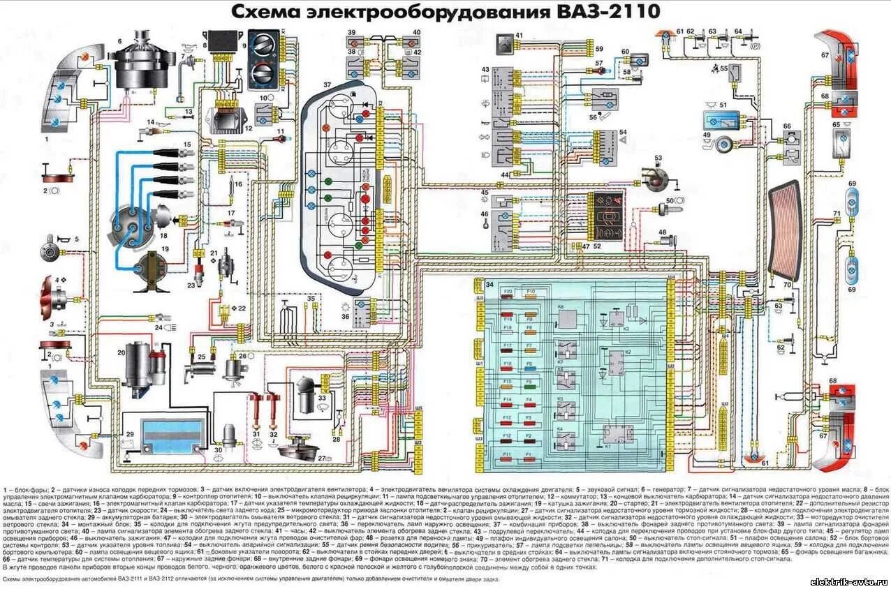 Принципиальная электрическая схема ваз Работы с автоэлектрикой 2112 - Lada 21120, 1,5 л, 2003 года электроника DRIVE2