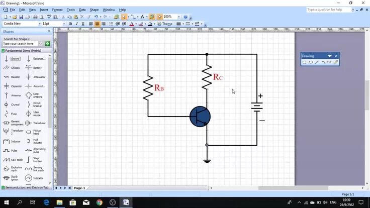 Принципиальная электрическая схема visio Drawing Electronics Circuit by Microsoft Visio 2007 Microsoft visio, Electronics