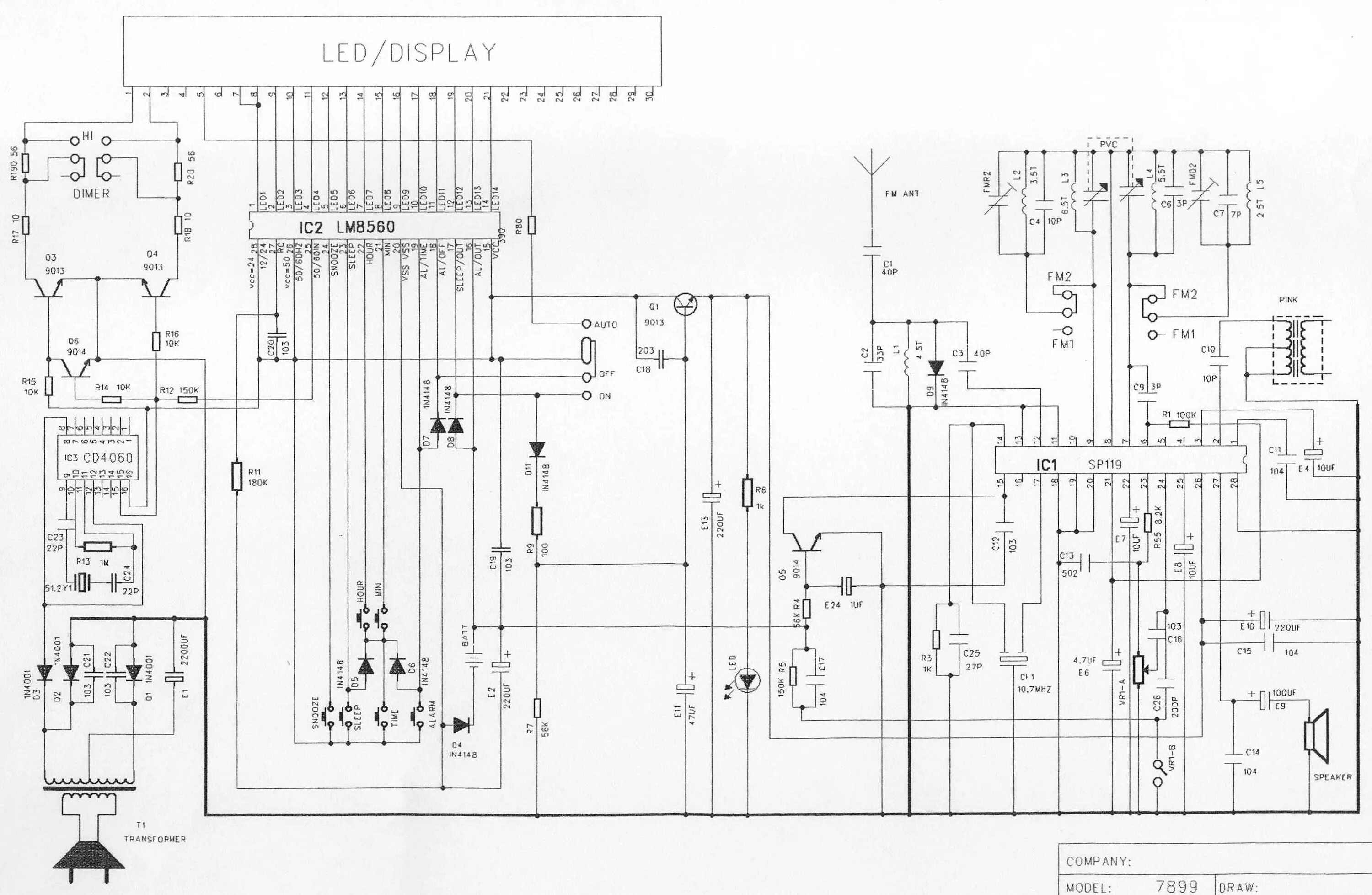 Принципиальная электрическая схема vitek Ремонт часов Vitek VT-3512 GY с радиоприёмником Форум - Помощь - Портал радиолюб