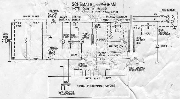Принципиальная электрическая схема vitek Что ломается в микроволновках Самсунг, LG, Siemens, Bosch, Electrolux, Vitek быс