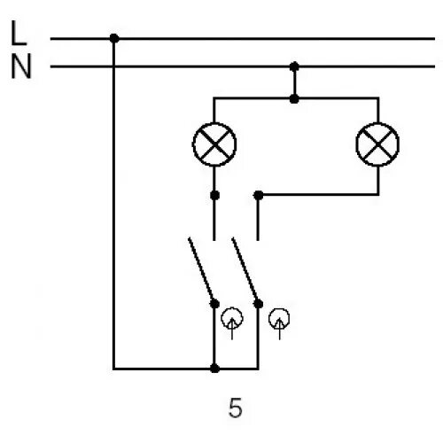 Принципиальная электрическая схема выключателя Картинки СХЕМА 2 ВЫКЛЮЧАТЕЛЯ 2 ЛАМПОЧКИ