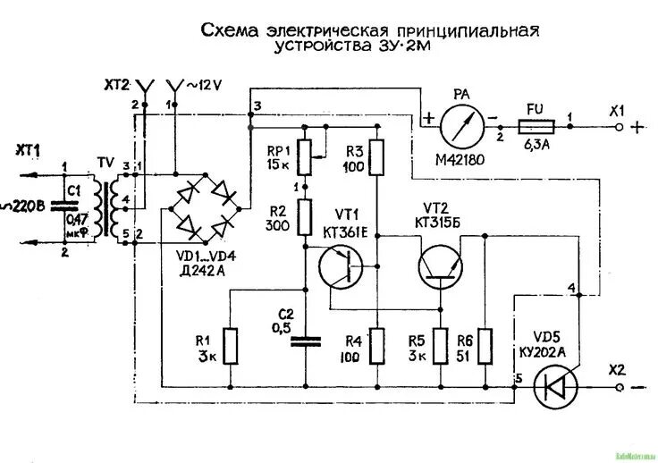 Принципиальная электрическая схема зарядного Инструкция к зарядному устройству зу Электронная схема, Электроника, Принципиаль