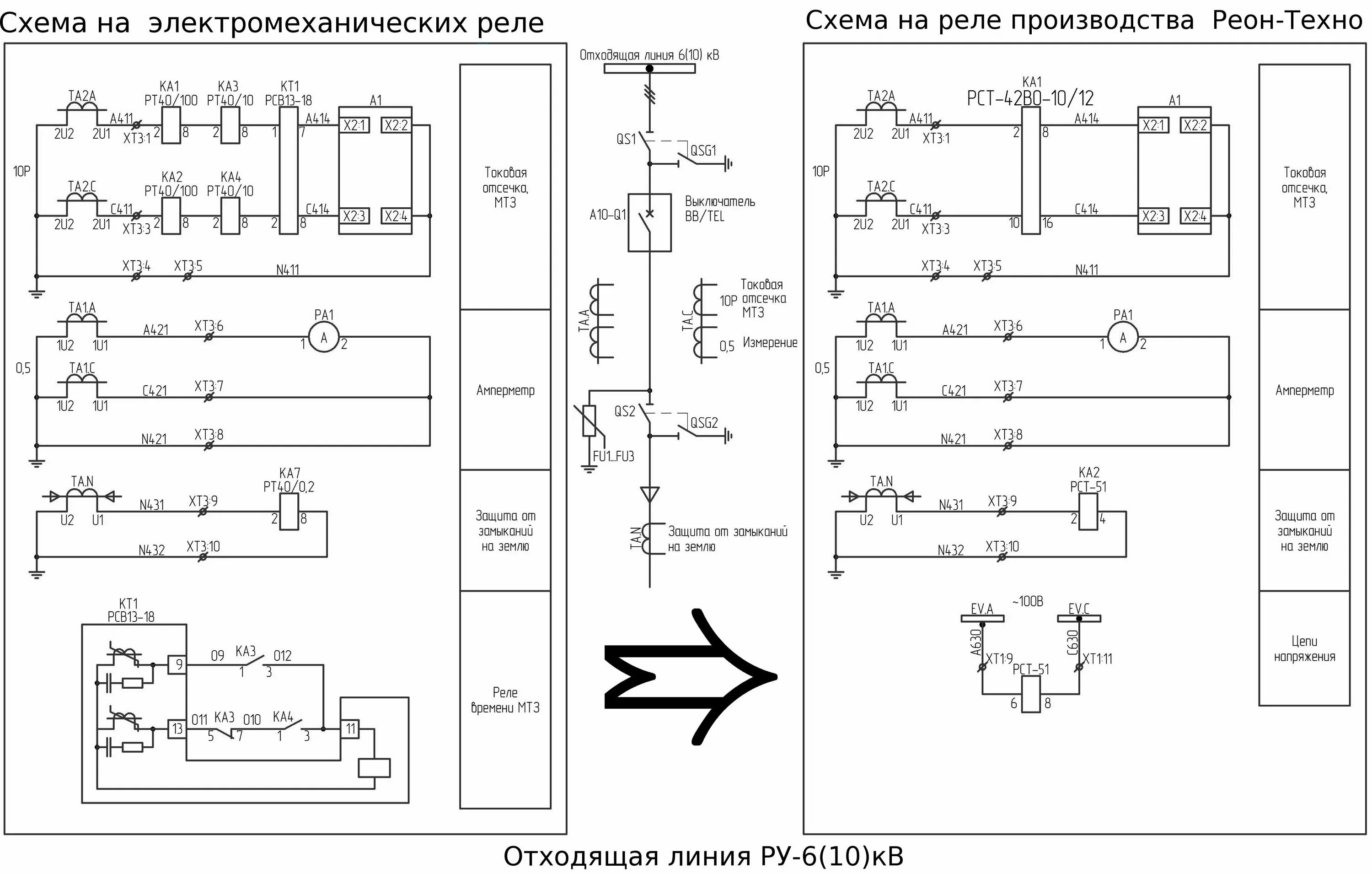 Принципиальная электрическая схема защиты Статья "Эффективные и экономичные решения в части реконструкции электроснабжения