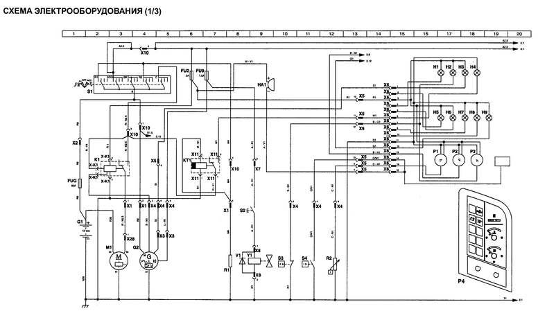 Принципиальная электросхема Komatsu PC35(45)R-8 - Автозапчасти и автоХитрости