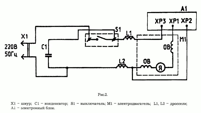 Принципиальная схема болгарки МШУ-2-230 ЛЕПСЕ