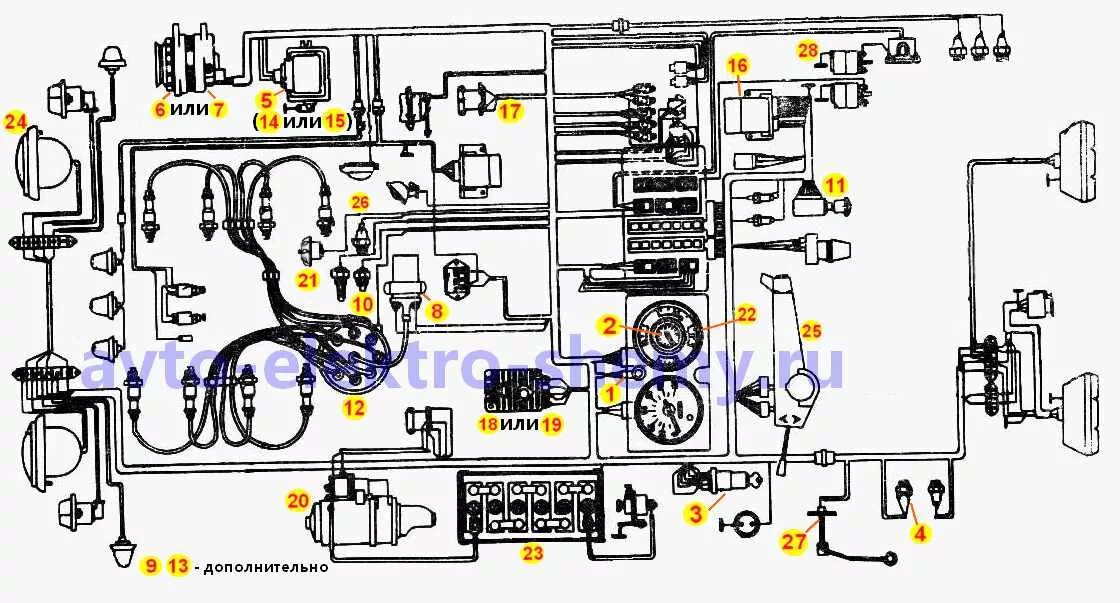 Принципиальная схема электрическая зил 130 Электросхема мерседес атего - КарЛайн.ру