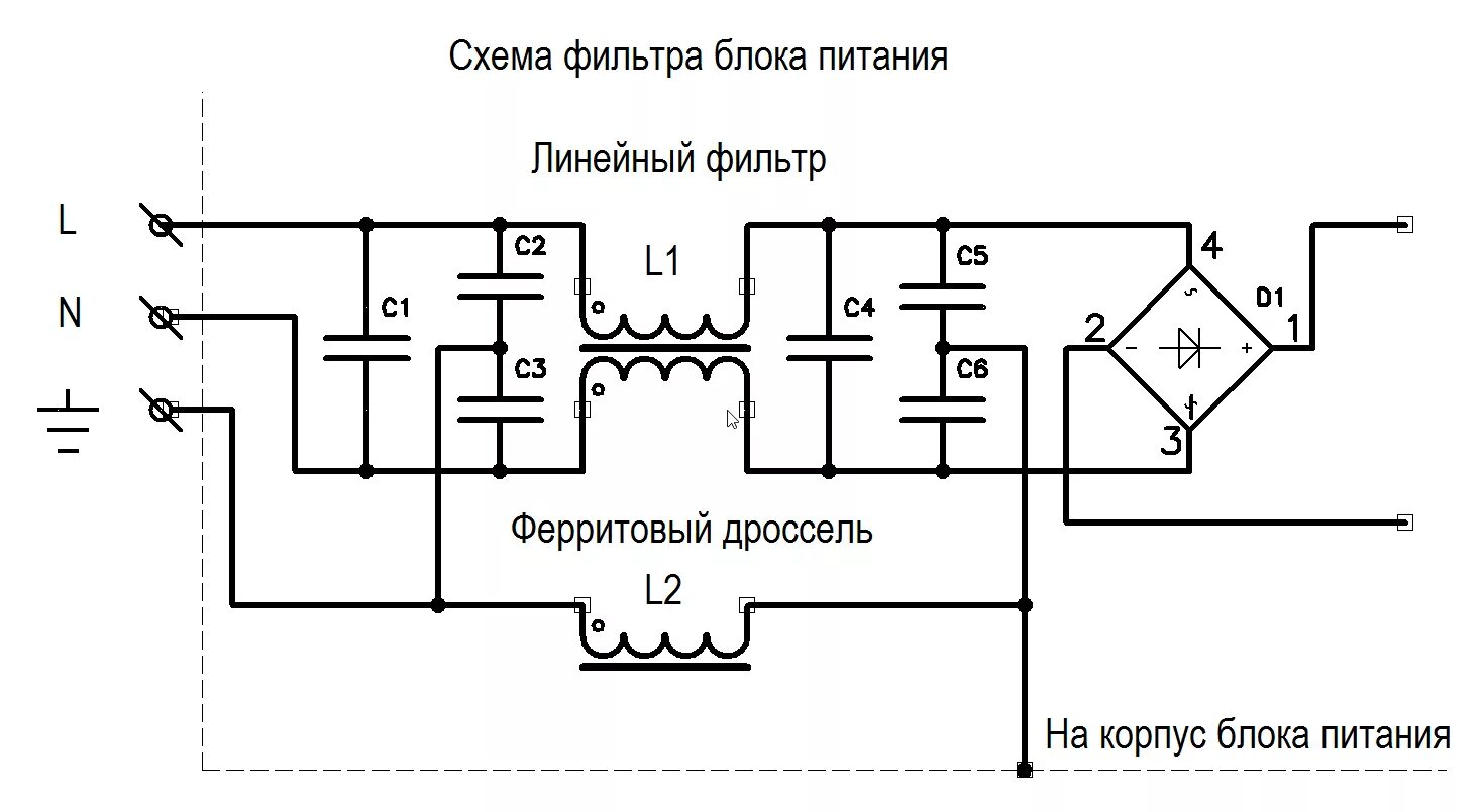 Принципиальная схема электрического фильтра Практическая реализация концепции по построению помехозащищённых щитов автоматик