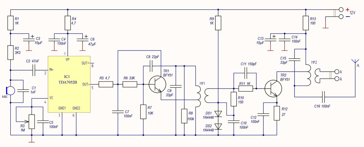 Принципиальная схема передатчика Радиомикрофон на средние волны Radio-любитель Дзен