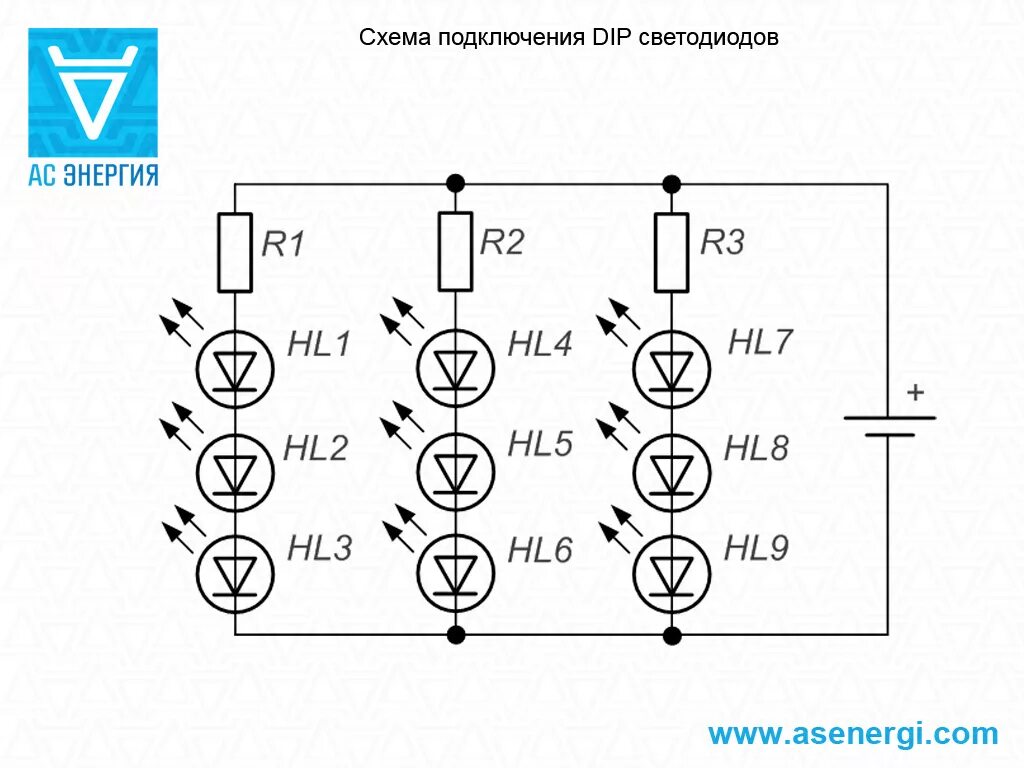 Принципиальная схема подключения 3 цветного светодиода Светодиод квадратный выводной - АС Энергия РУ