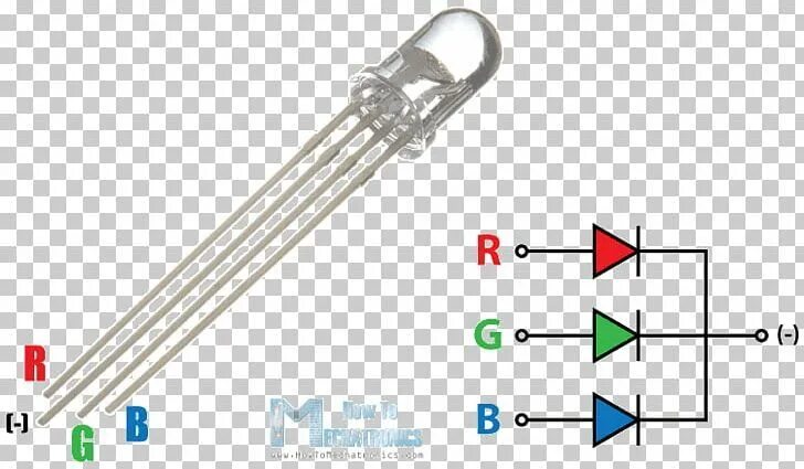 Принципиальная схема подключения 3 цветного светодиода Light-emitting Diode RGB Color Model Arduino Lead PNG - angle, arduino, body jew