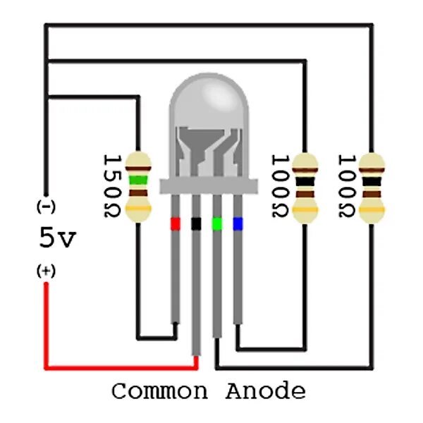 Принципиальная схема подключения 3 цветного светодиода Rgb светодиод: принцип работы, подключение и распиновка многоцветных диодов, что