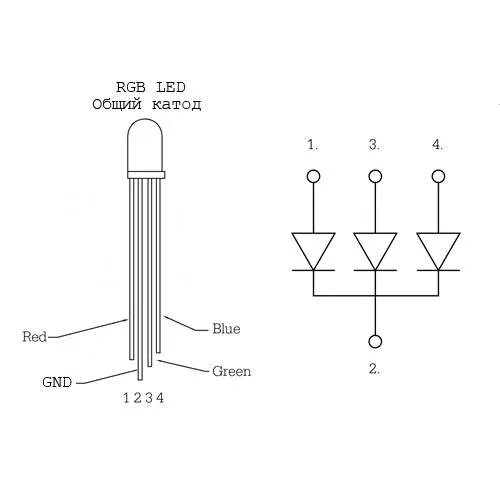 Принципиальная схема подключения 3 цветного светодиода RGB светодиод: принцип работы, подключение и распиновка многоцветных диодов, что