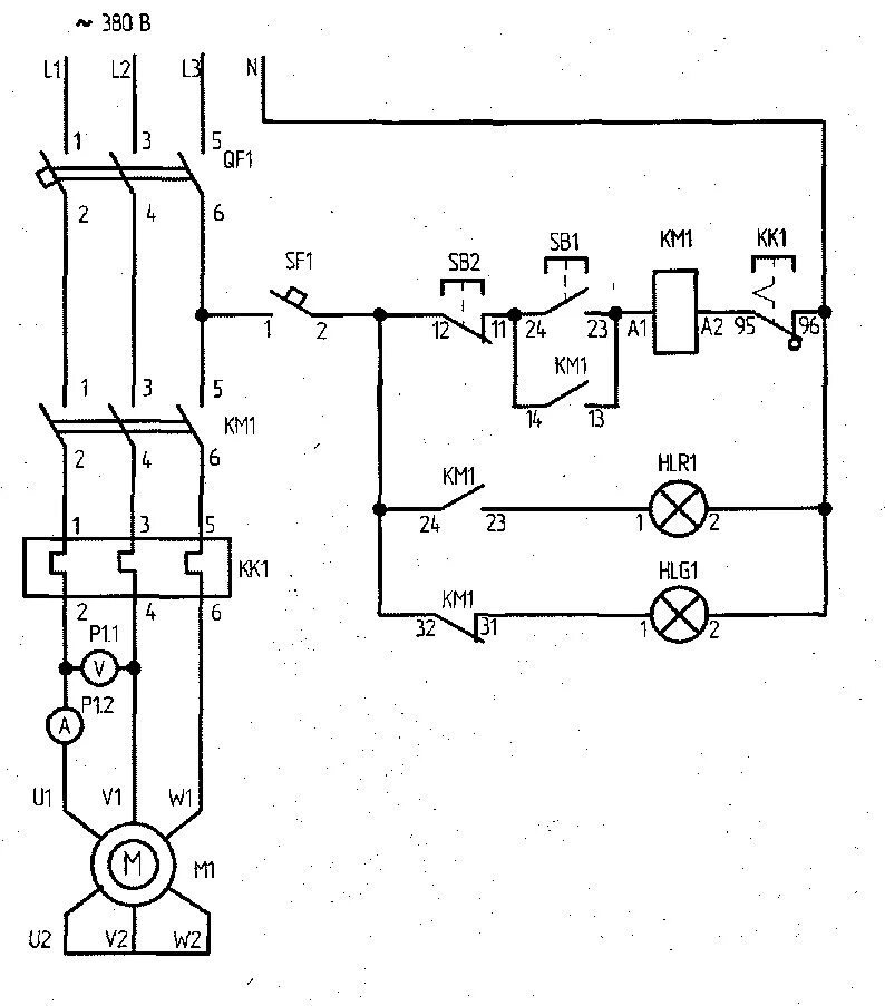 Принципиальная схема подключения двигателя Лабораторная работа № 5. Магнитный пускатель