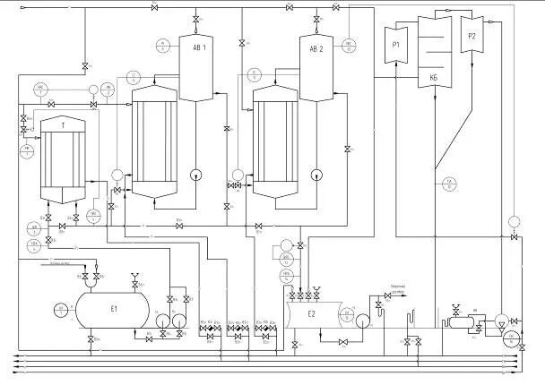 Принципиальная схема технологической установки Описание технологической схемы - Расчёт двухкорпусной выпарной установки