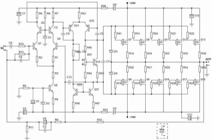 Принципиальная схема усилителя 500w Audio Amplifier Circuit Diagram - Circuit Diagram Images Audio amplifier, C