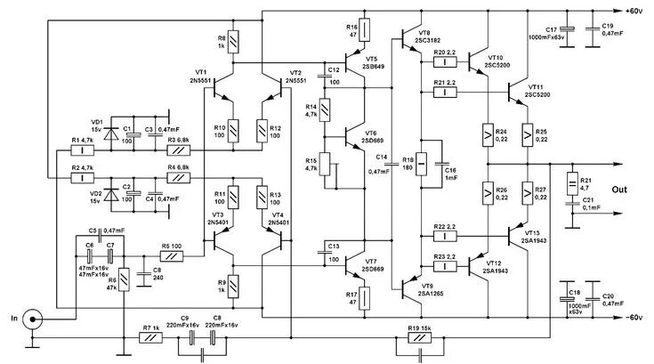 Принципиальная схема усилителя электроразведки Monoblock amplifier Amplificador de audio, Esquemas electrónicos, Amplificador