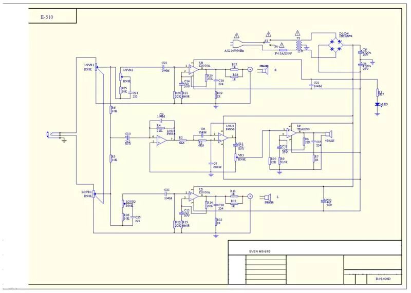 Electro help: SVEN - HR-970 - AMP - CONTROL AND HEADPHONE CONTROL BOARD - SCHEMA