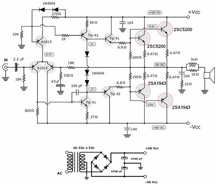 Принципиальная схема усилителя звука история 200W Amfi Devresi 2SC5200 2SA1943 (Yeni PCB) - Elektronik Devreler Projeler Elec