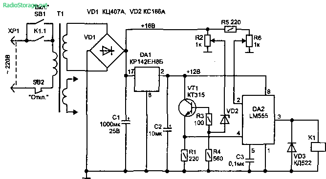 Принципиальная схема защиты от перенапряжения сети 220v Схема защиты радиоаппаратуры от повышенного напряжения питания