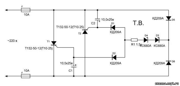 Принципиальная схема защиты от перенапряжения сети 220v Устройство защиты от перенапряжения в электросети - Конструкции простой сложност