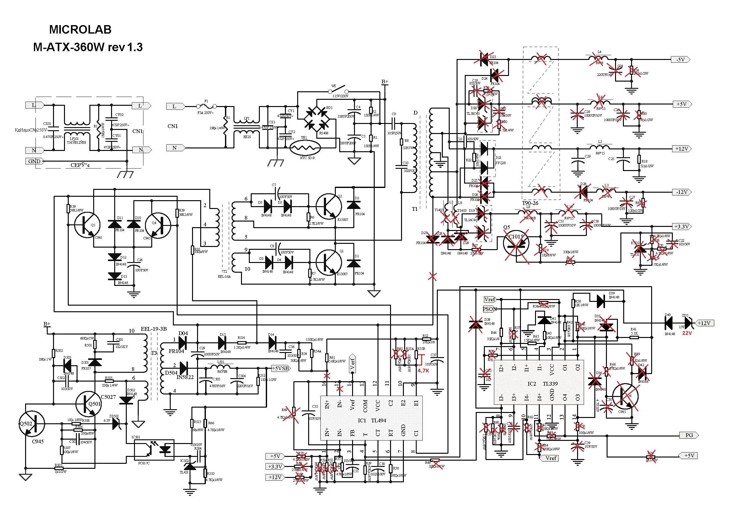 Принципиальные электрические схемы блоков питания компьютеров m-atx-360w1.gif - Бесплатный хостинг для фото и изображений