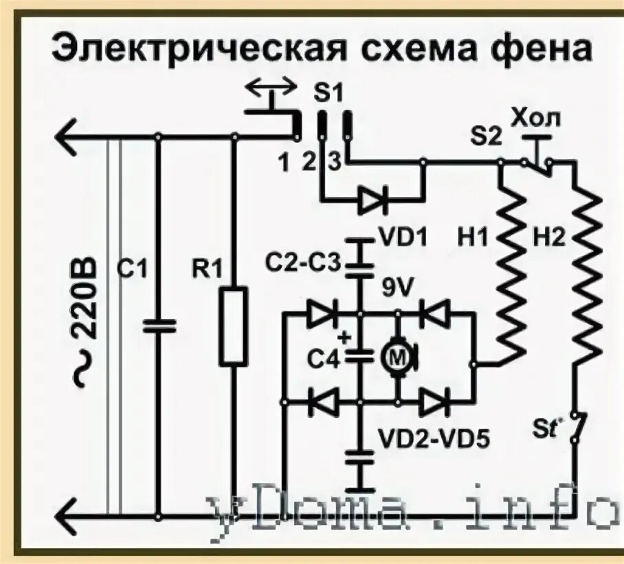 Принципиальные электрические схемы фенов Схема Строительного Фена - 58 фото