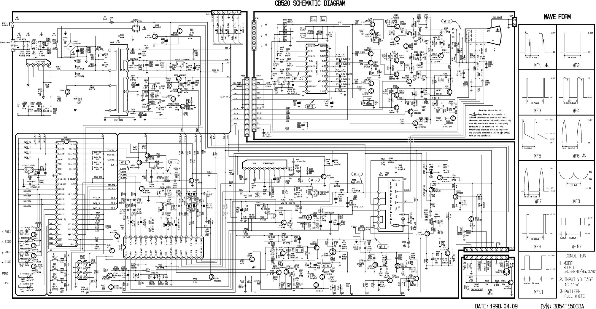 Принципиальные электрические схемы мониторов service manual for Goldstar LG Goldstar LG 520SICA47sw Goldstar LG 520SICA47sw s