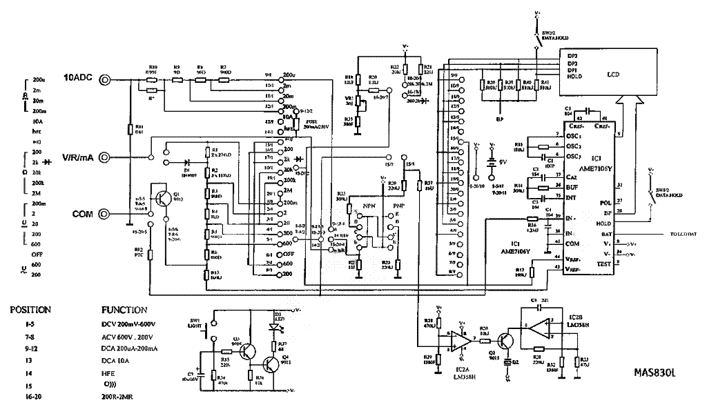 Принципиальные электрические схемы мультиметров Цифровой мультиметр MASTECH MAS830L купить в Минске - Опт. Розница. Доставка по 